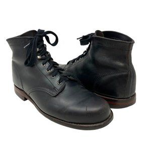 Wolverine 1000 Mile Plain-Toe Classic Black Leather Lace Up Boots - Size 10